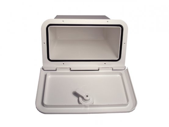 Trappe de boîte, f/VHF Wh Plast Oal Sz:180 x 2