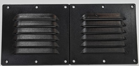 Grille d'aération rectangulaire noire 25,5 x 11,5 cm