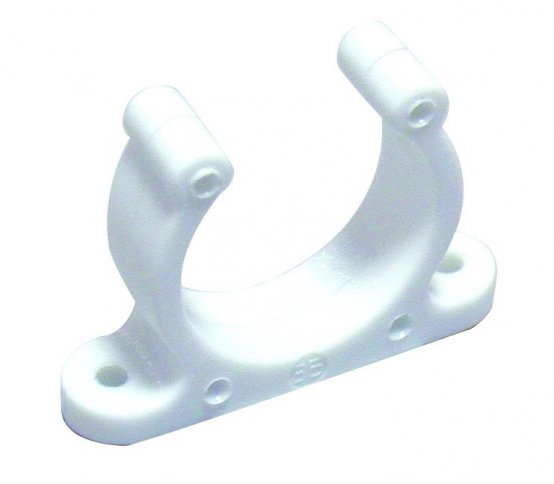 Clip à ressort, Wh f/Ø25mm-Tube