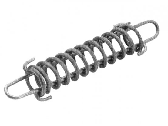 Amortisseur d'amarrage, ressort galvanisé, longueur : 350 mm, tige de 5,4 mm