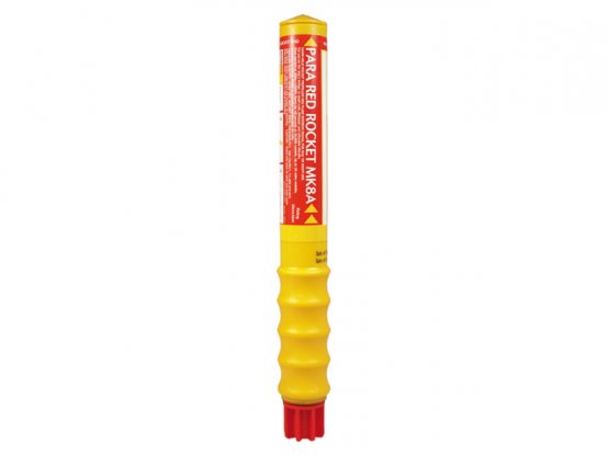 Fusée éclairante, parachute Red Rocket Mk8a, homologuée SOLAS par la Garde côtière américaine