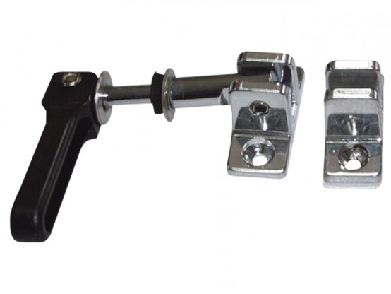 Attache-écoutille, poignée en chrome/brun et plastique