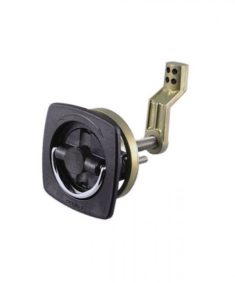 Loquet encastré, noir 6,35 cm x 6,35 cm, chromé/zingué et plaqué