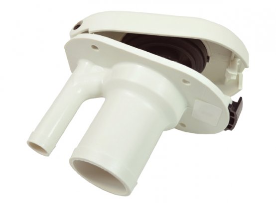 Bouchon à clapet en plastique blanc pour remplissage du pont/évent du réservoir, tuyau de 1,5 pouce.