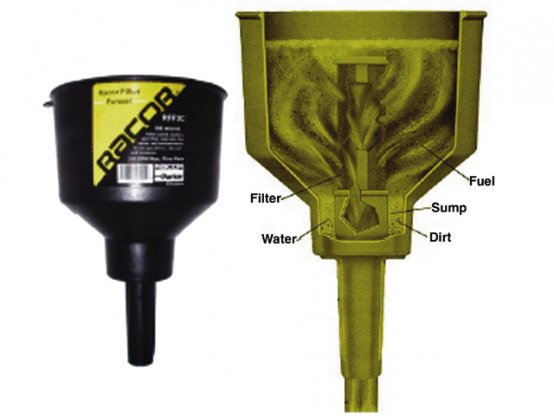 Entonnoir, filtration du carburant, rejet d'eau 3
