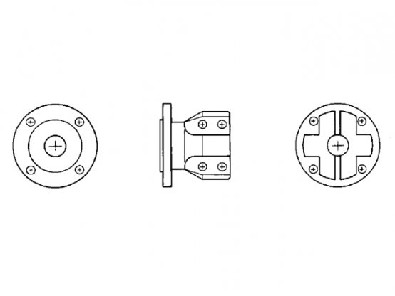 Demi-accouplement, 4″ pour arbre : 3/4″ 4 boulons femelle pilote Ø60 mm
