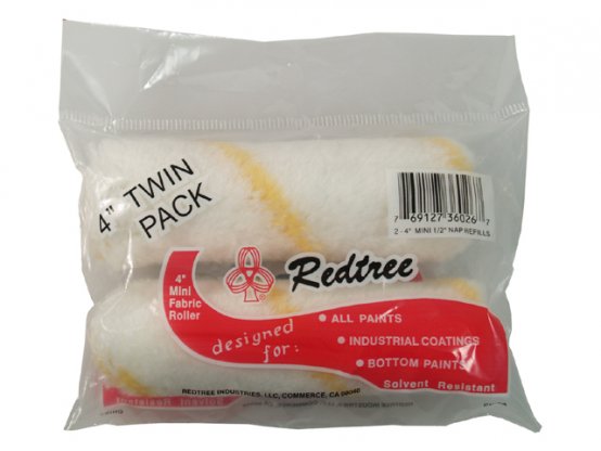 Ensemble de recharges pour rouleau, mini-tapis de 10 cm (4 po) et 1,25 cm (1/2 po), paquet de 2