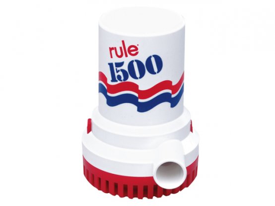 Pompe de cale, débit inférieur à 1500 Gph, port 12 V : 1,12"