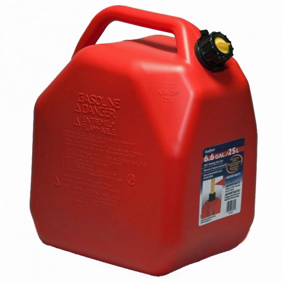 Carafe à gaz rouge carrée de 6,6 gallons avec bec verseur auto-ventilé