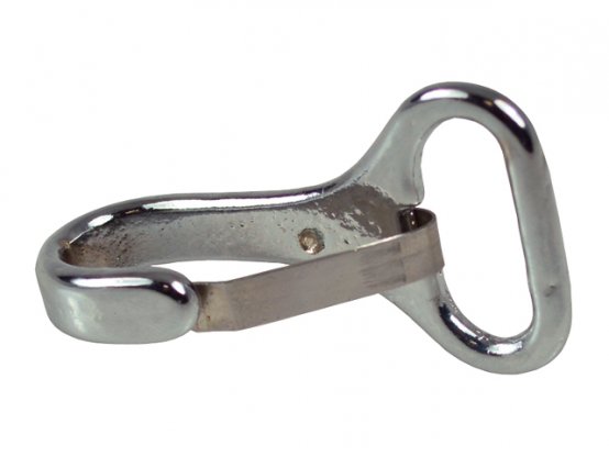 Mousqueton à ressort en laiton chromé pour sangles : crochet de 1 pouce à 90°