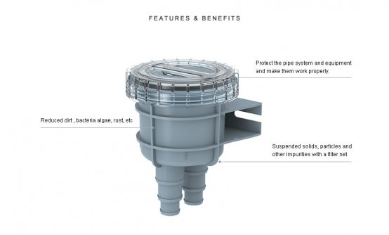 Filtre, tuyau d'eau de mer, diamètre : 25/32/38 mm