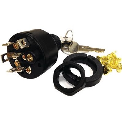 Contacteur d'allumage, 4 positions, 6 vis, 1 vis de fixation