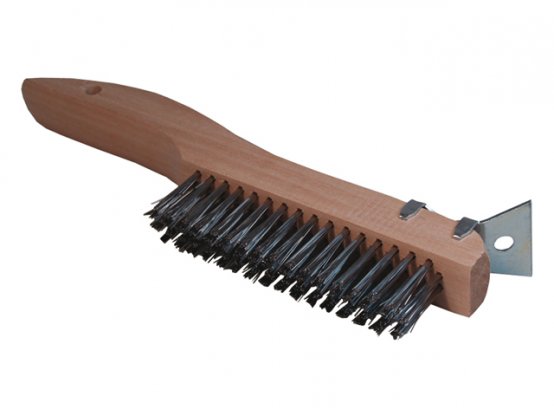 Wire-Brush, SS Bristle  1-1/8 x 10" w/Sc