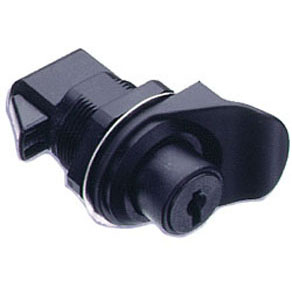 Loquet, verrouillage à bouton-poussoir avec languette latérale noire